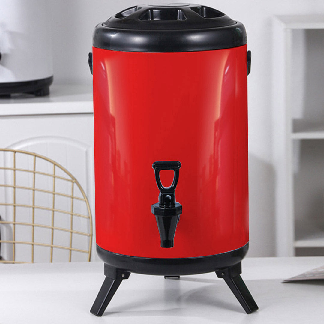 SOGA 2X 8L Stainless Steel Insulated Milk Tea Barrel Hot and Cold Beverage Dispenser Container with Faucet Red • LUZ-VICDispenser8LREDX2