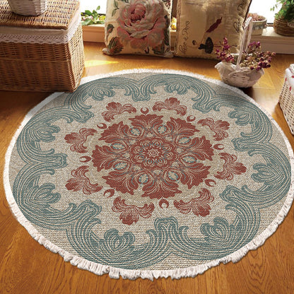 SOGA 2X 90cm Mandala Round Rug Boho Design Hippie Area Rug Anti-slip Doormat, Home Decor • LUZ-CarpetYH58X2