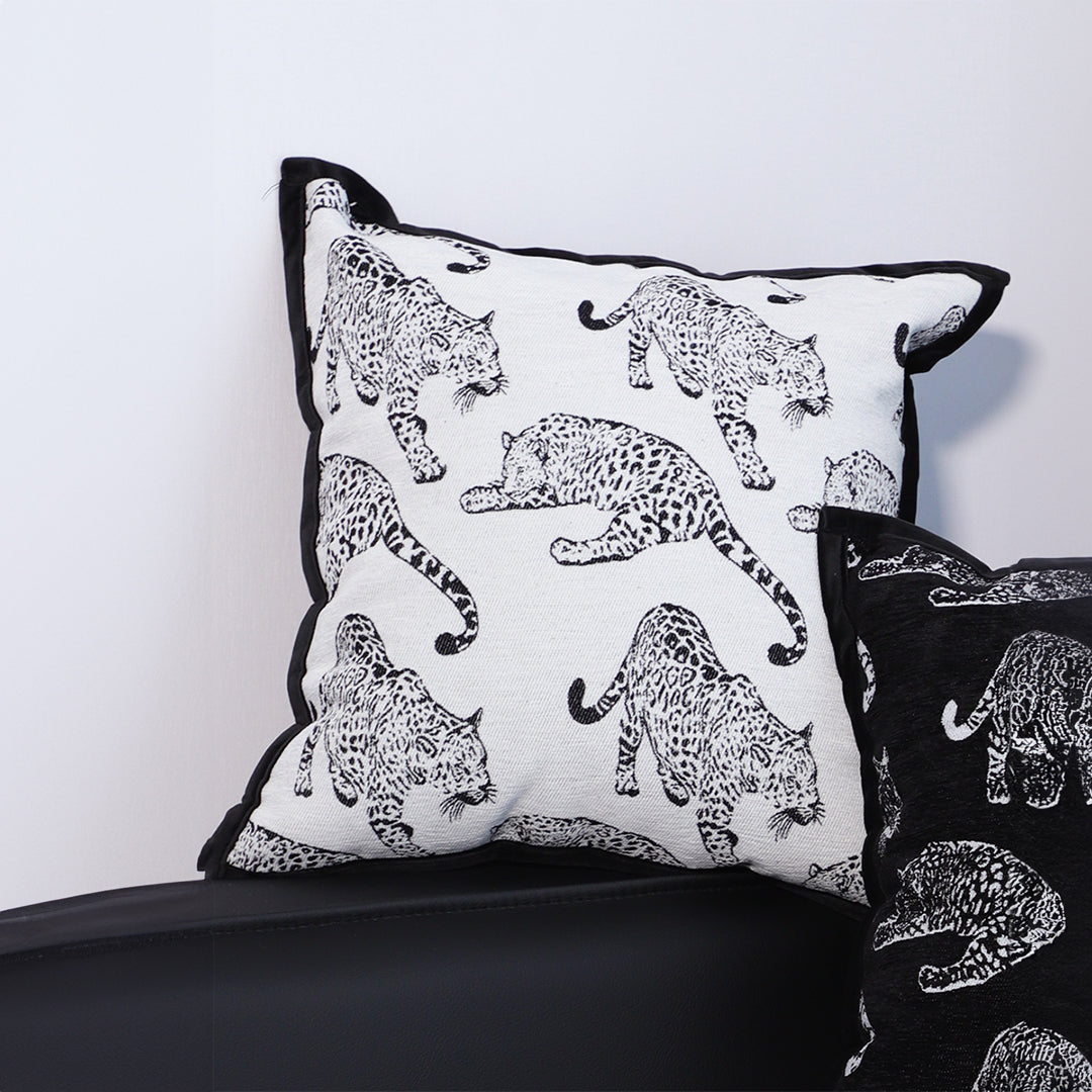 SOGA 45cm Throw Pillow White & Black Leopard Light Luxury Decorative Cushion for Living Room • LUZ-FrenchCushion295