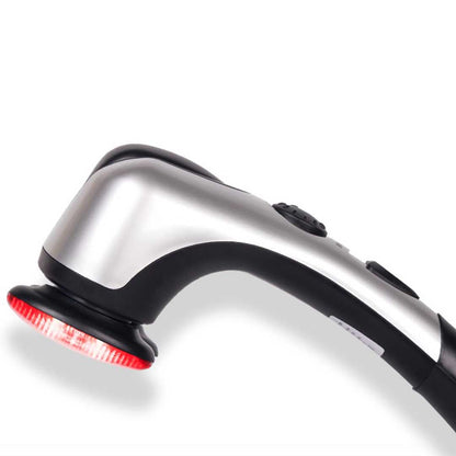 SOGA Deluxe Handheld Percussion Soothing Body Massager • LUZ-MassagerSilver2Heads