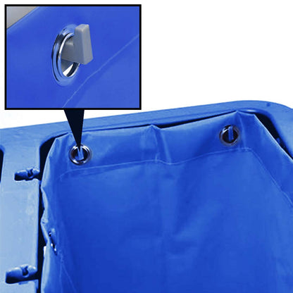 SOGA 3 Tier Multifunction Janitor Cleaning Waste Cart Trolley and Waterproof Bag with Lid Blue LUZ-FoodCart033GBlue