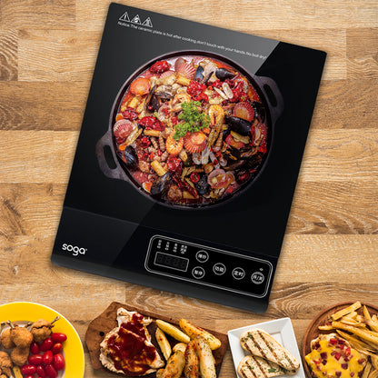 SOGA 2X 35.5cm Cooktop Electric Smart Induction Cook Top Portable Kitchen Cooker Cookware • LUZ-CooktopC20A1X2