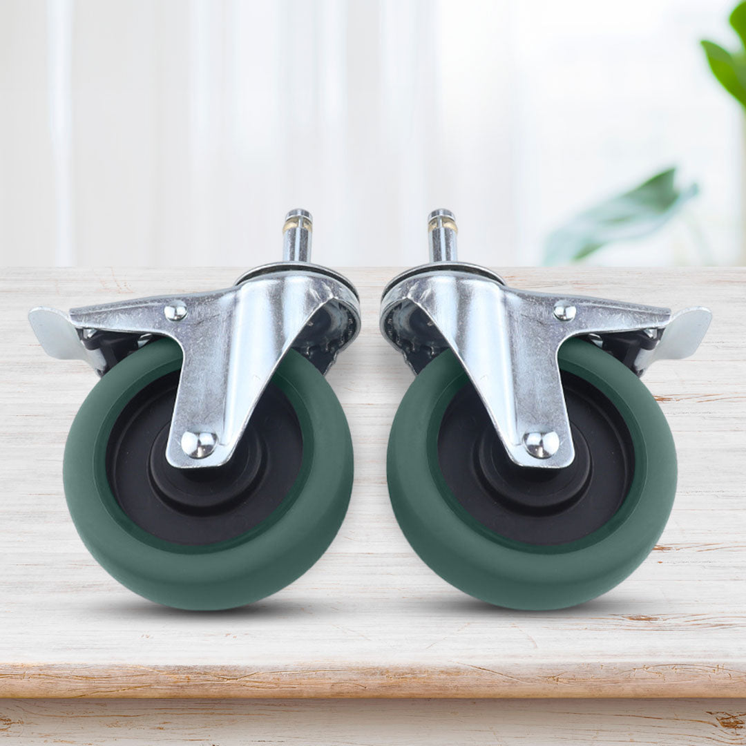 SOGA 2X 4" Heavy Duty Polyurethane Swivel Castor Brake Wheels • LUZ-FC1511WheelsBreakX2