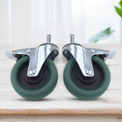 SOGA 2X 4" Heavy Duty Polyurethane Swivel Castor Brake Wheels • LUZ-FC1511WheelsBreakX2