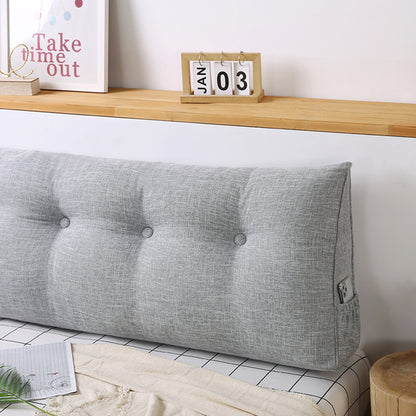 SOGA 150cm Silver Triangular Wedge Bed Pillow Headboard Backrest Bedside Tatami Cushion Home Decor • LUZ-PillowFab150Silver