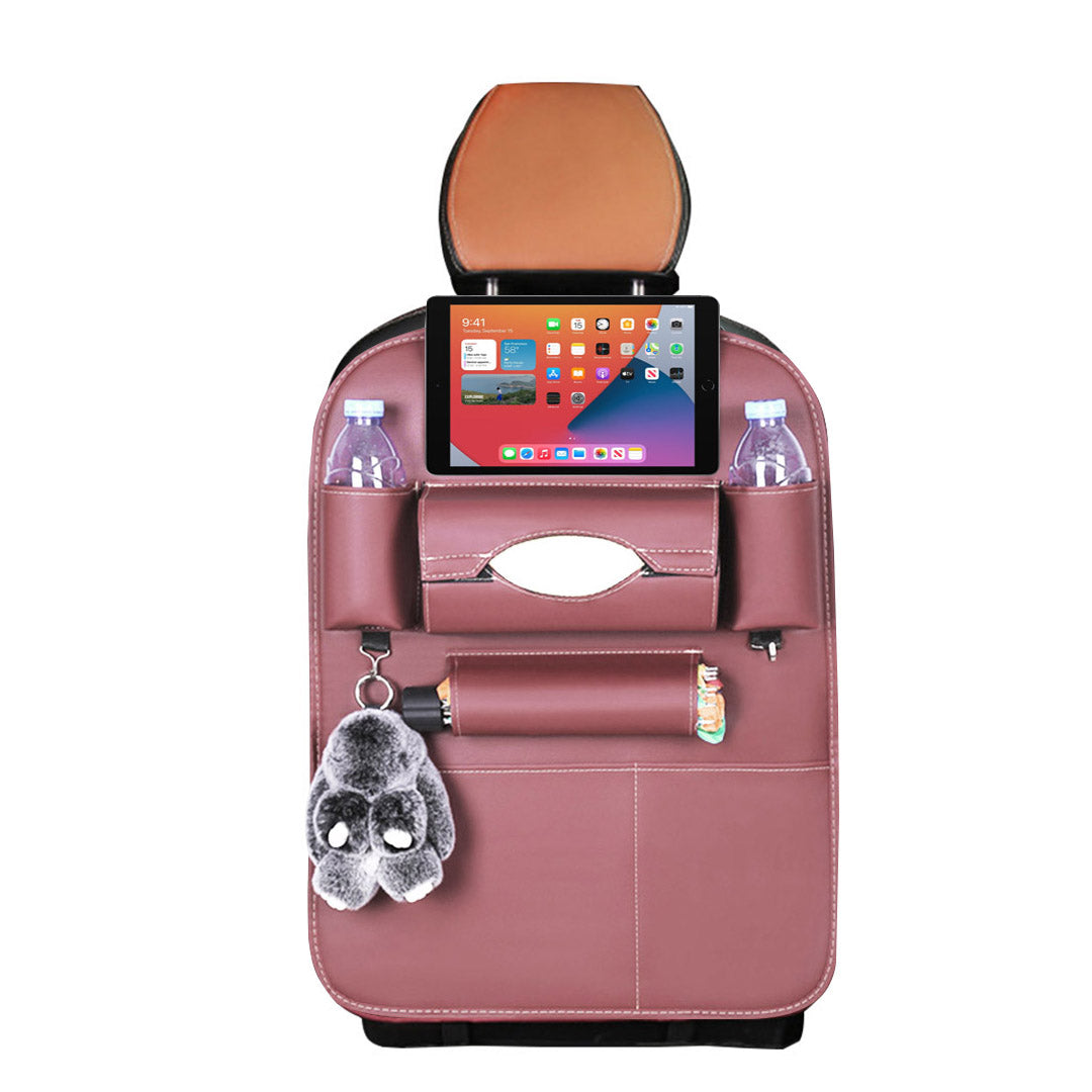 SOGA PVC Leather Car Back Seat Storage Bag Multi-Pocket Organizer Backseat and iPad Mini Holder Coffee • LUZ-CarStorage1SeatBagCOF