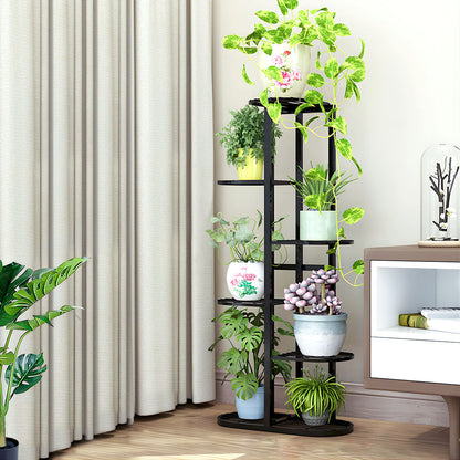 SOGA 7 Tier 8 Pots Black Metal Plant Rack Flowerpot Storage Display Stand Holder Home Garden Decor • LUZ-FPotH23