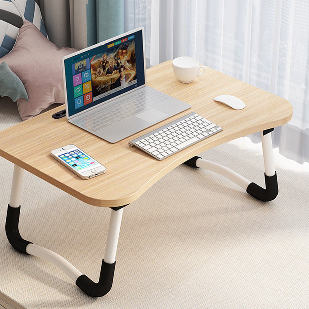 SOGA Walnut Portable Bed Table Adjustable Foldable Bed Sofa Study Table Laptop Mini Desk with Notebook Stand Card Slot Holder Home Decor • LUZ-BedTableG42