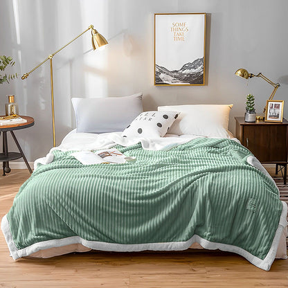 SOGA 2X Light Green Throw Blanket Warm Cozy Double Sided Thick Flannel Coverlet Fleece Bed Sofa Comforter • LUZ-Blanket307X2