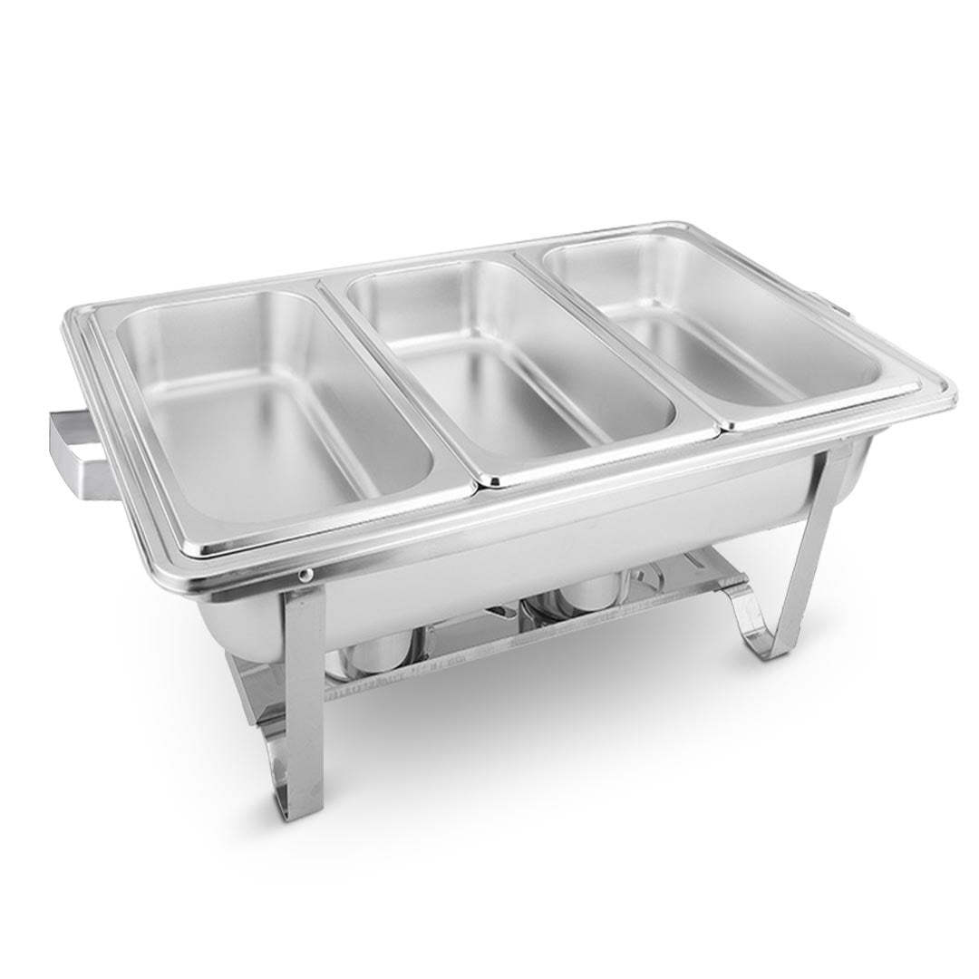 SOGA 3L Triple Tray Stainless Steel Chafing Food Warmer Catering Dish • LUZ-ChafingDish56303