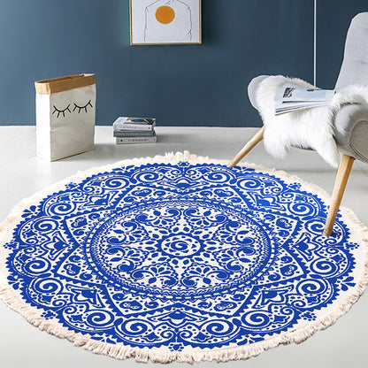 SOGA 120cm Mandala Round Tapestry Indian Area Rug for Living Room Lounge, Anti-slip Doormat, Home Decor • LUZ-CarpetXLS56