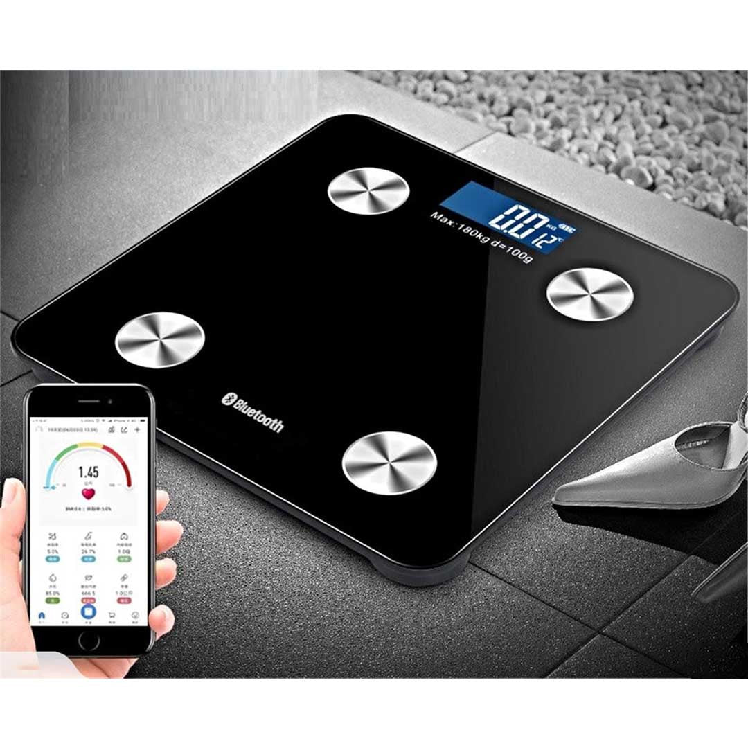 SOGA 2X Wireless Bluetooth Digital Body Fat Scale Bathroom Health Analyser Weight Black • LUZ-BodyFatScaleBluetoothBlackX2