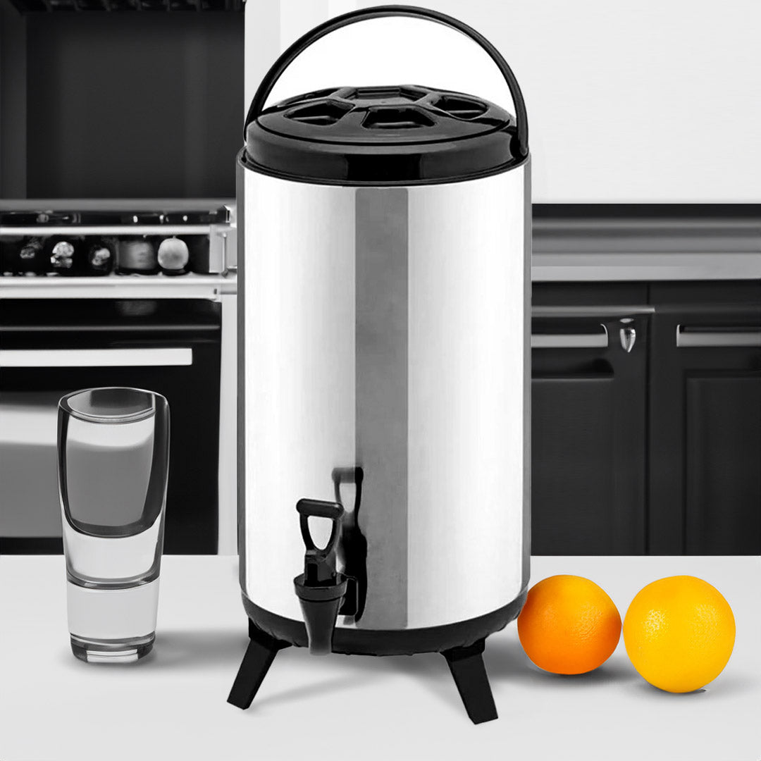 SOGA 14L Portable Insulated Cold/Heat Coffee Tea Beer Barrel Brew Pot With Dispenser • LUZ-BeverageDispenser14L