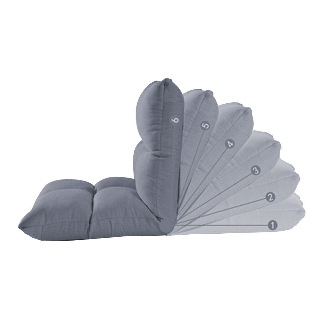 SOGA 2X Lounge Floor Recliner Adjustable Lazy Sofa Bed Folding Game Chair Grey • LUZ-LoungeFabricGreyX2