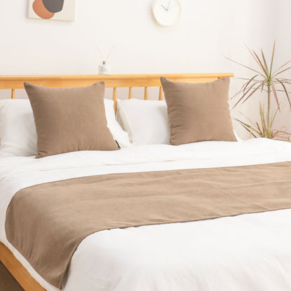 SOGA 1.5m Bed Light Brown Vintage Scarf Runner Bedding Tail Pad Flag For Home Hotel Set of 3 • LUZ-BedFlagS72