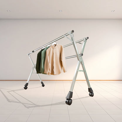 SOGA 2X 200cm Portable Drying Rack Clothes Steel Laundry Rack Foldable Space-Saving Laundry Holder 3 Poles • LUZ-BSXG2518X2