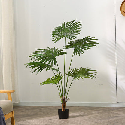 SOGA 2X 120cm Artificial Natural Green Fan Palm Tree Fake Tropical Indoor Plant Home Office Decor • LUZ-APlantSKS1267X2