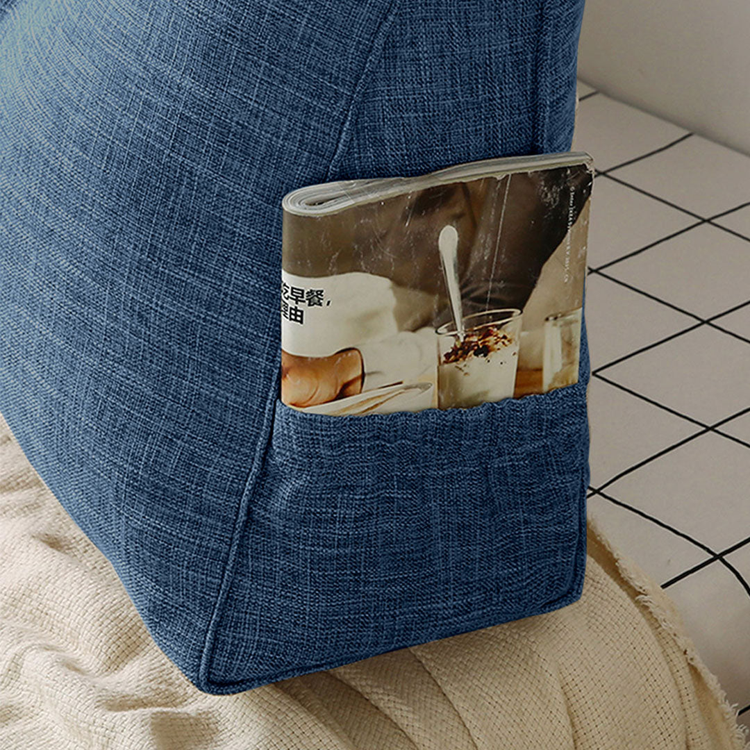 SOGA 120cm Blue Triangular Wedge Bed Pillow Headboard Backrest Bedside Tatami Cushion Home Decor • LUZ-Pillow4112