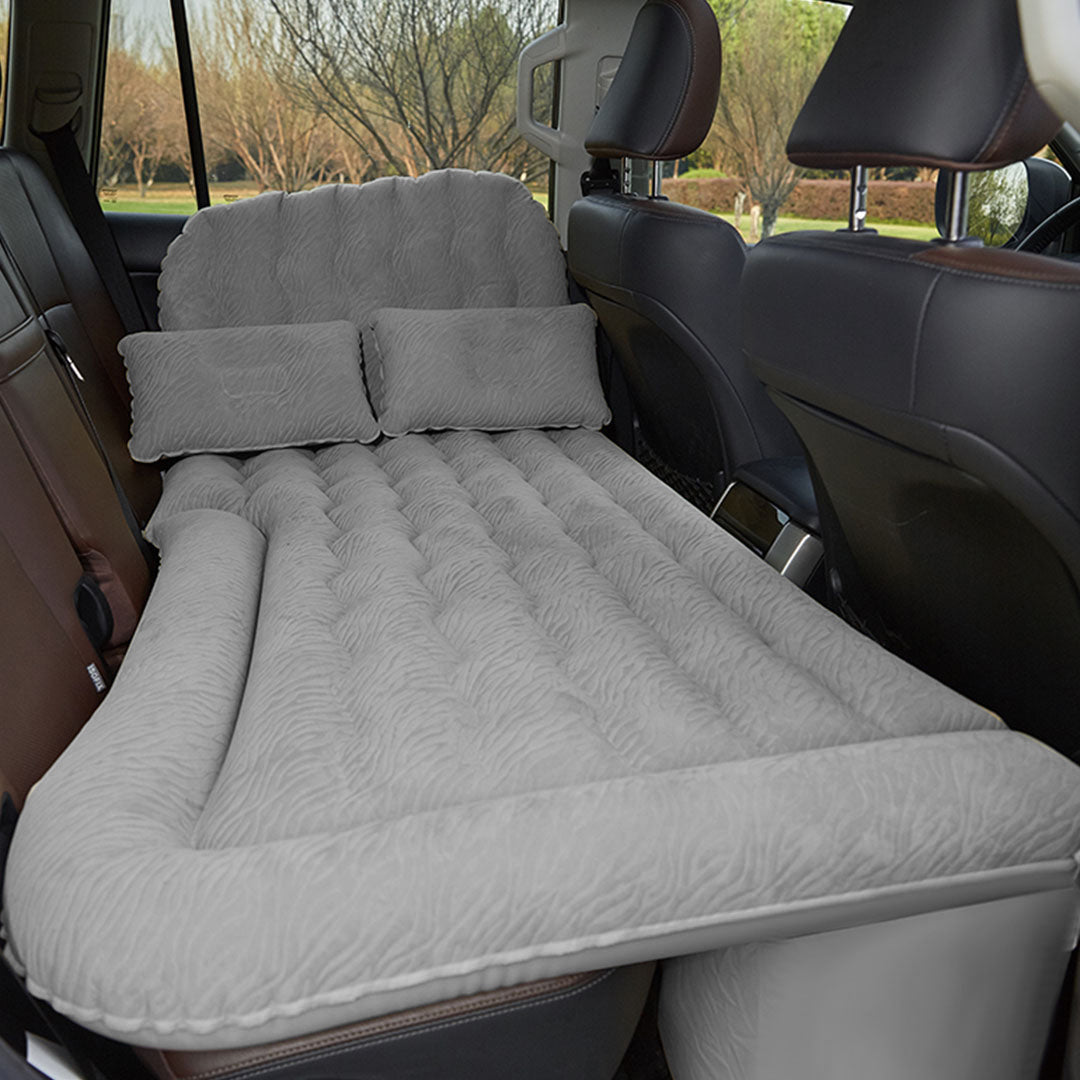 SOGA Grey Inflatable Car Boot Mattress Portable Camping Air Bed Travel Sleeping Essentials • LUZ-CarMat014