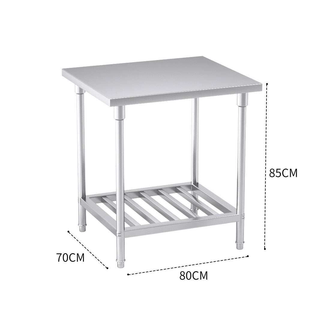 SOGA 80*70*85cm Commercial Catering Kitchen Stainless Steel Prep Work Bench • LUZ-WorkBenchSS203080CM