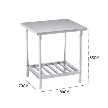 SOGA 80*70*85cm Commercial Catering Kitchen Stainless Steel Prep Work Bench • LUZ-WorkBenchSS203080CM