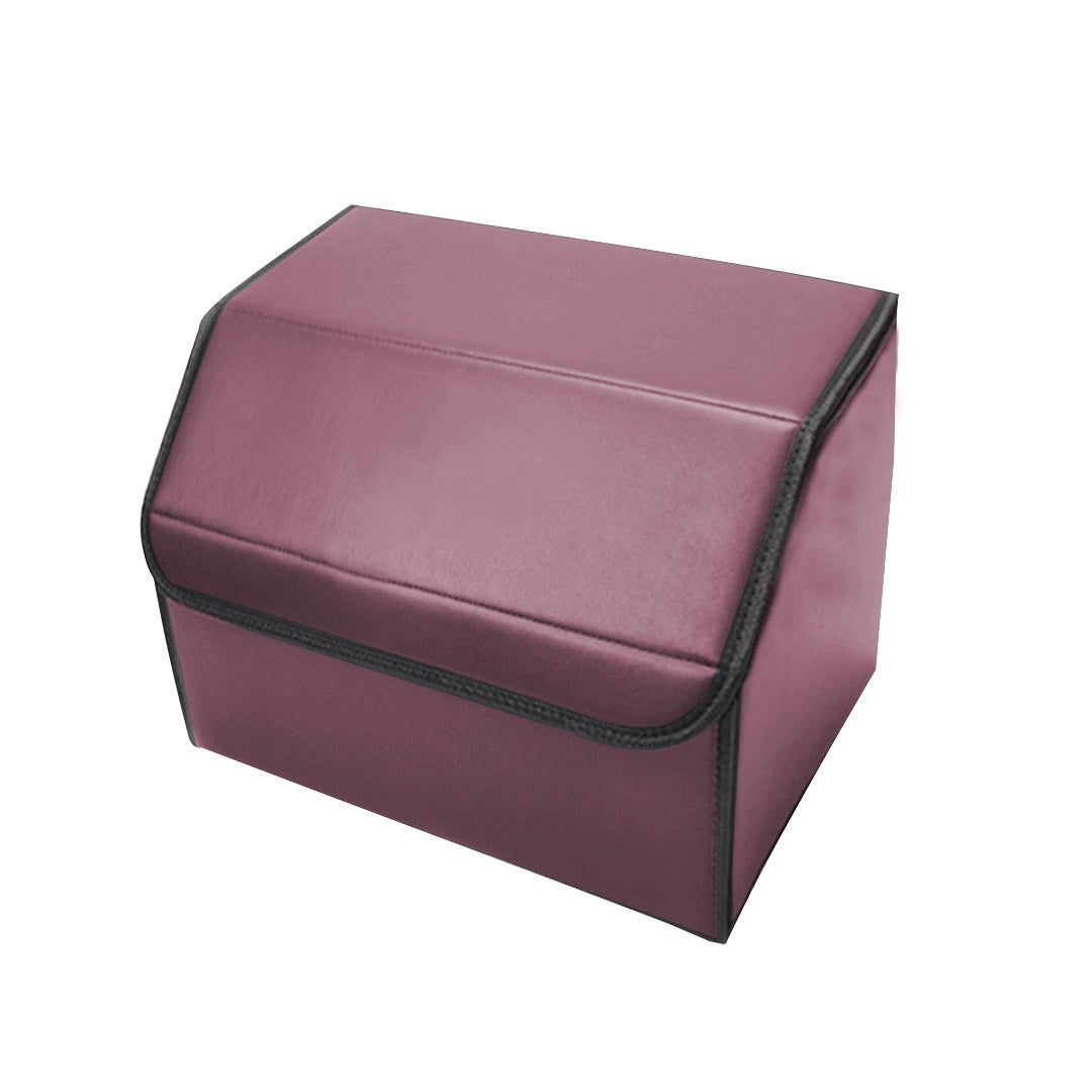 SOGA Leather Car Boot Collapsible Foldable Trunk Cargo Organizer Portable Storage Box Red Small • LUZ-StorageREDSml