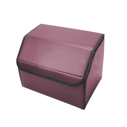 SOGA Leather Car Boot Collapsible Foldable Trunk Cargo Organizer Portable Storage Box Red Small • LUZ-StorageREDSml