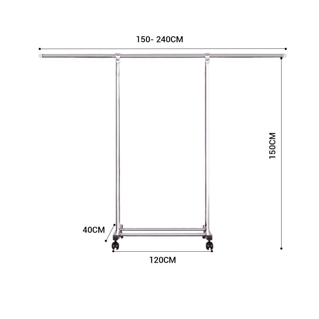 SOGA 2X 180cm Stainless Steel Floor-Standing Clothes Rack - Durable and Space-Saving Laundry Organizer • LUZ-BSXG2525X2