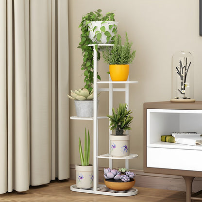 SOGA 6 Tier 7 Pots White Metal Plant Rack Flowerpot Storage Display Stand Holder Home Garden Decor • LUZ-FPotH32