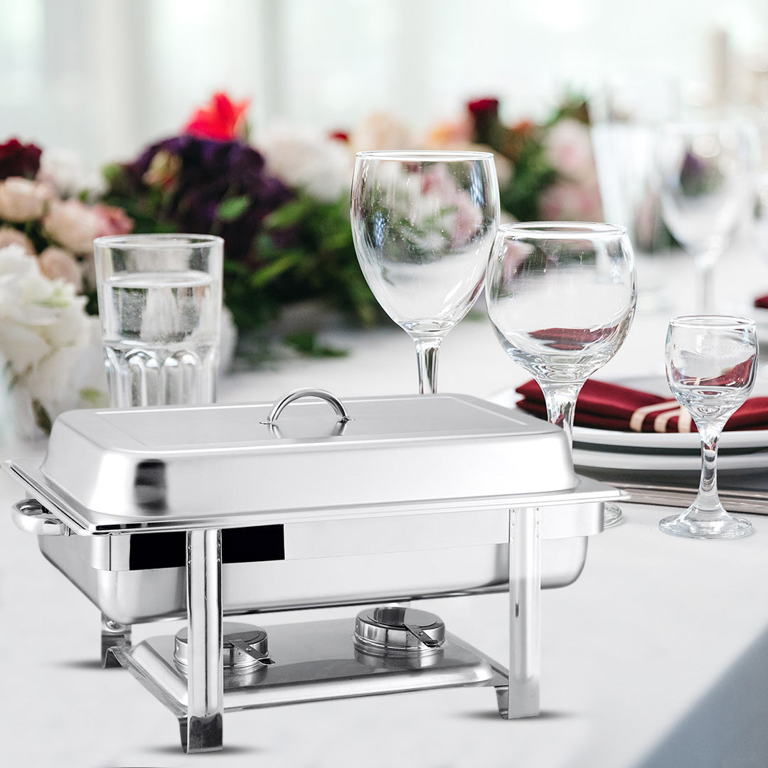 SOGA 4X Stainless Steel Chafing Single Tray Catering Dish Food Warmer • LUZ-ChafingDish56081X4