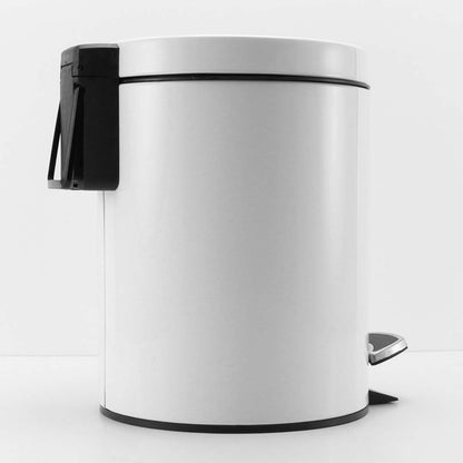 SOGA 4X 12L Foot Pedal Stainless Steel Rubbish Recycling Garbage Waste Trash Bin Round White • LUZ-RubbishBinRound12LWhiteX4