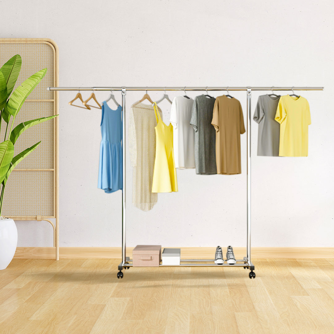 SOGA 2X  240cm Stainless Steel Floor-Standing Clothes Rack - Durable and Space-Saving Laundry Organizer • LUZ-BSXG2524X2