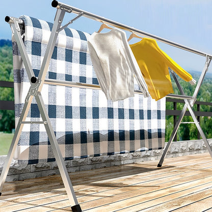 SOGA 1.6m Portable Standing Clothes Drying Rack Foldable Space-Saving Laundry Holder 3 Poles • LUZ-BSXG2511