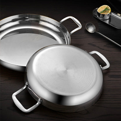 Soga 28cm Flat Base Seafood Dry Pot in Elegant Silver Finish with Durable for Kitchen Essential • LUZ-VICSoupPot26