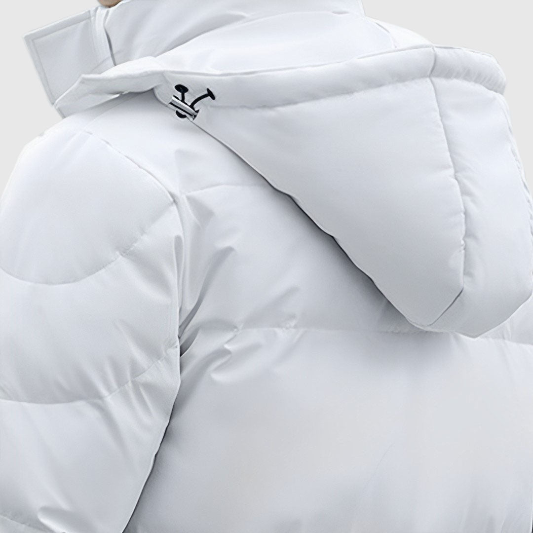 abbee White 2XL Winter Hooded Overcoat Long Jacket Stylish Lightweight Quilted Warm Puffer Coat • LUZ-DJ-659C