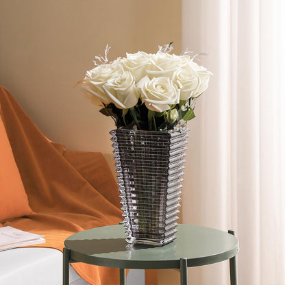 SOGA 22cm Modern Gray Ceramic Glass Vase Home Decor • LUZ-GVase225Grey