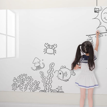 SOGA 2X 45cmx500cm Clear Dry Erase Adhesive Whiteboard Wall Surface Peel Sticker Sheet • LUZ-WalMat45500X2