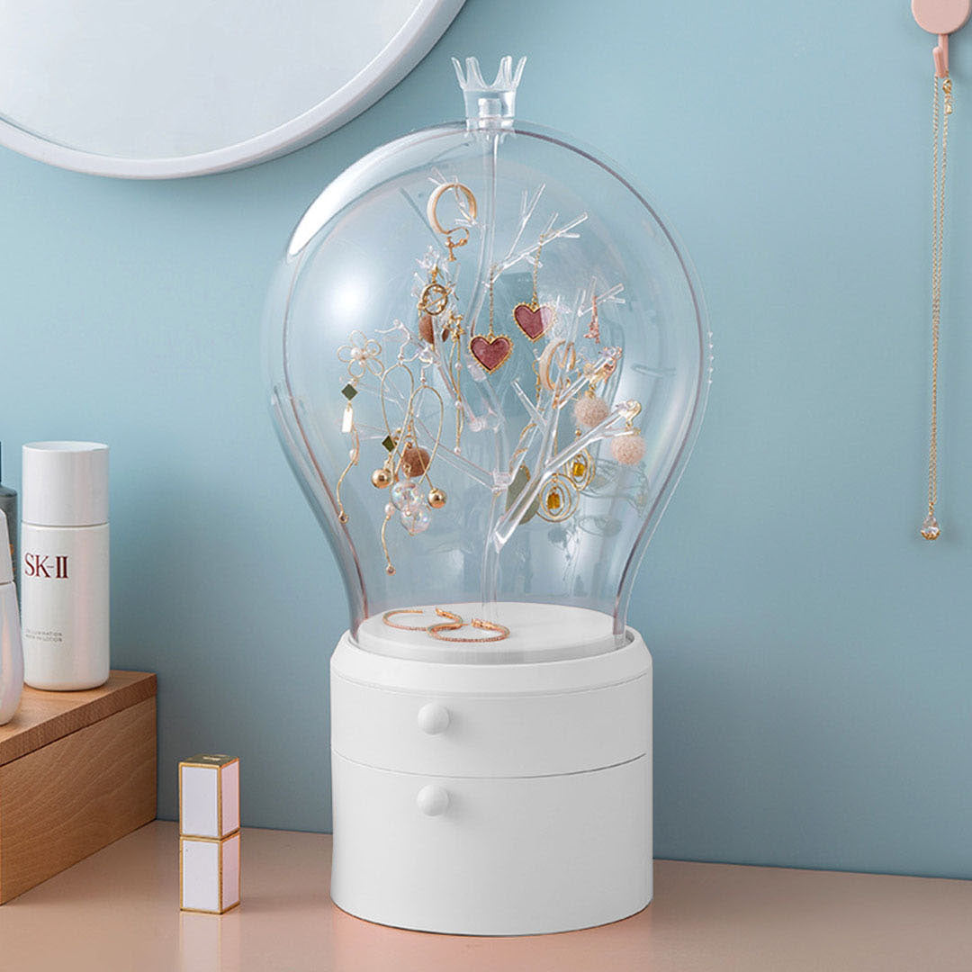 SOGA White 360 2 Layered Jewelry Storage Box Waterproof Dustproof Accessories Organiser • LUZ-BathC906