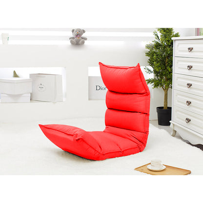SOGA 2X Foldable Tatami Floor Sofa Bed Meditation Lounge Chair Recliner Lazy Couch Red • LUZ-LoungeLeatherRedX2