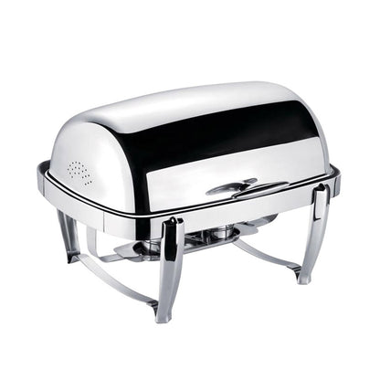 SOGA 4X 6.5L Stainless Steel Double Soup Tureen Bowl Station Roll Top Buffet Chafing Dish Catering Chafer Food Warmer Server • LUZ-ChafingDishV3B1X4