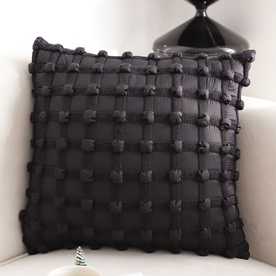 SOGA 50cm Black Medieval-style Puff Rivet Square Product Throw Pillow • LUZ-FrenchCushion214