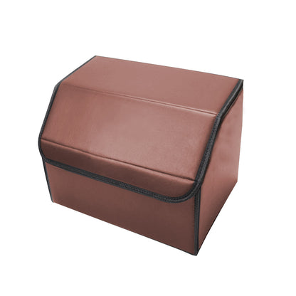 SOGA Leather Car Boot Collapsible Foldable Trunk Cargo Organizer Portable Storage Box Coffee Small • LUZ-StorageCOFSml