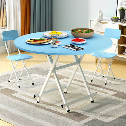 SOGA 2X  Blue Dining Table Portable Round Surface Space Saving Folding Desk Home Decor • LUZ-TableRD724X2