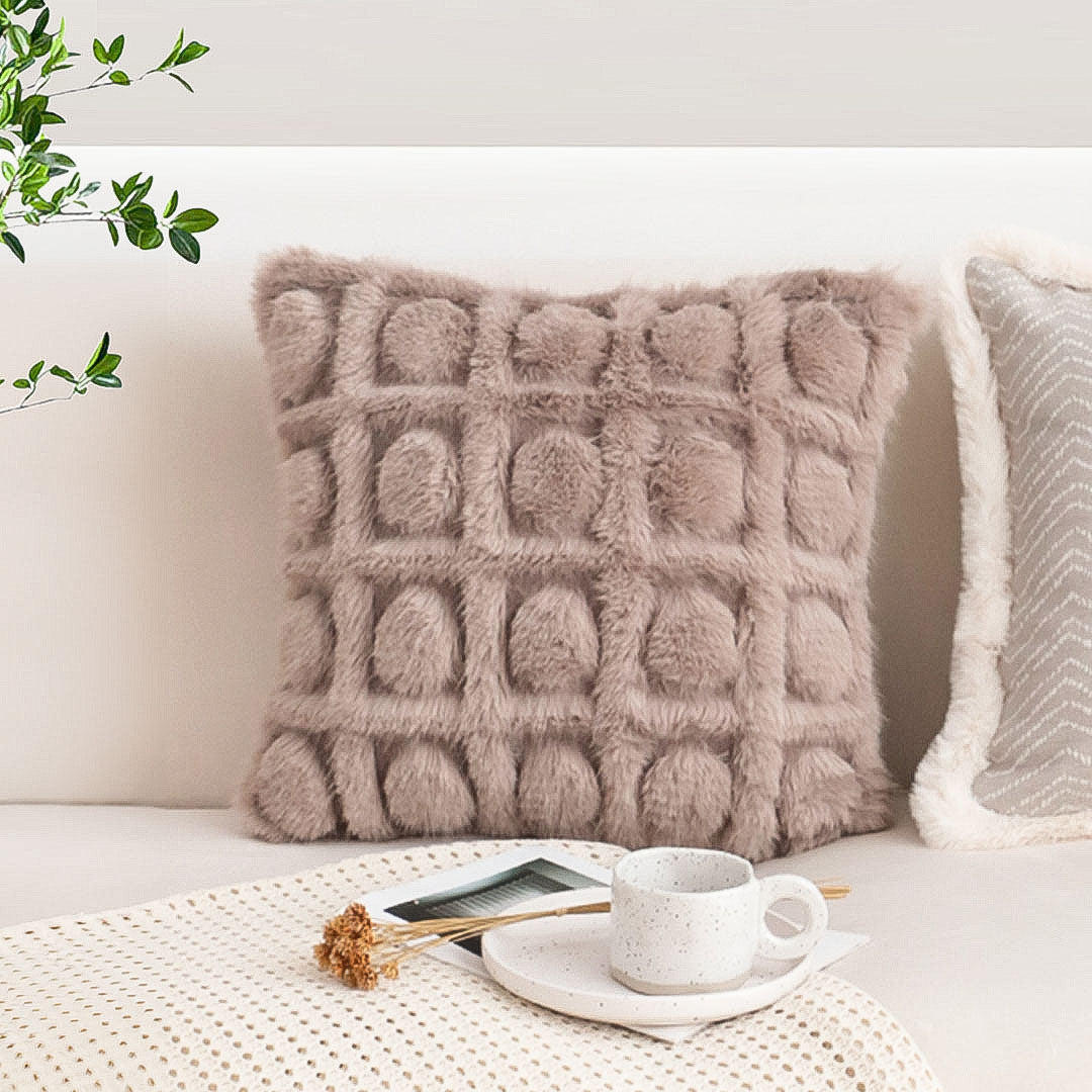 SOGA 2X 45cm Wabi-sabi Herringbone Plush Square Throw  Pillow • LUZ-FrenchCushion266X2