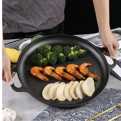 SOGA Dual Burners Cooktop Stove, 30cm Cast Iron Frying Pan Skillet and 30cm Induction Casserole • LUZ-ECooktDBL-Sizzle30-CASL4227