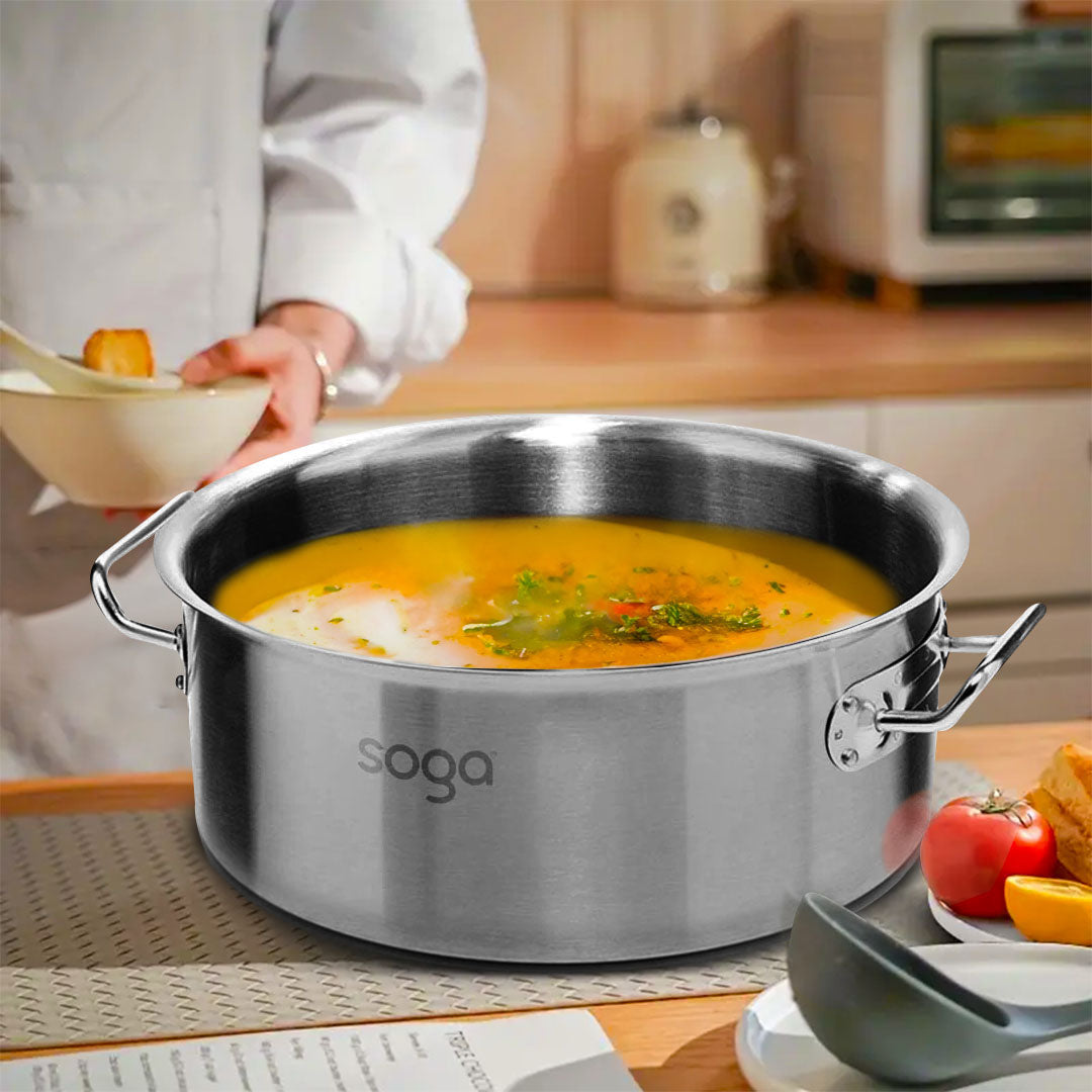 SOGA Stock Pot 14L 83L Top Grade Thick Stainless Steel Stockpot 18/10 • LUZ-SOGAStockPot14L83LA