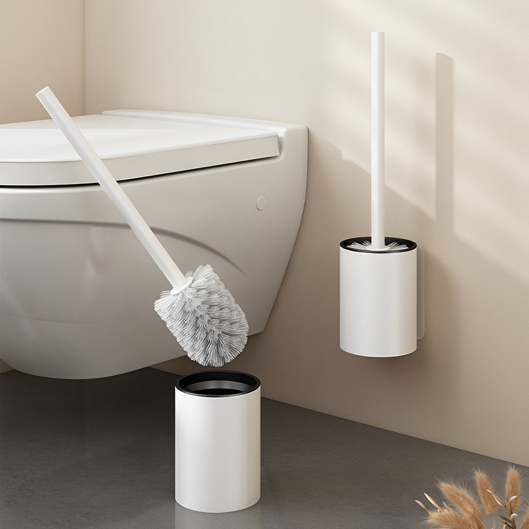 SOGA 27cm Wall-Mounted Toilet Brush with Holder Bathroom Cleaning Scrub White LUZ-TAN1045