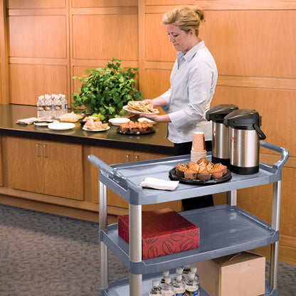 SOGA 3 Tier Food Trolley Portable Kitchen Cart Multifunctional Big Utility Service with wheels 830x420x950mm Gray • LUZ-FoodCart1522