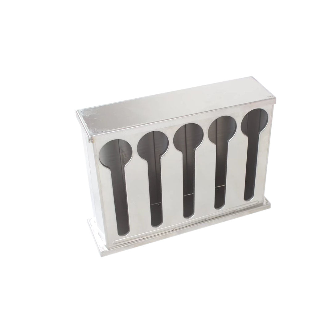SOGA 2X Stainless Steel Buffet Restaurant Spoon Utensil Holder Storage Rack 5 Holes • LUZ-CutleryHolder4632X2