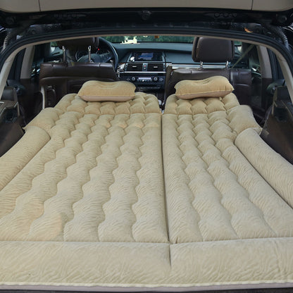 SOGA Beige Inflatable Car Boot Mattress Portable Camping Air Bed Travel Sleeping Essentials • LUZ-CarMat015